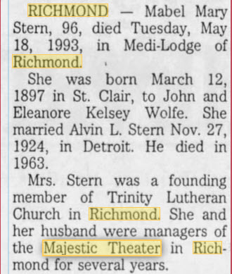 Majestic Theater - 20 May 1993 Article (newer photo)